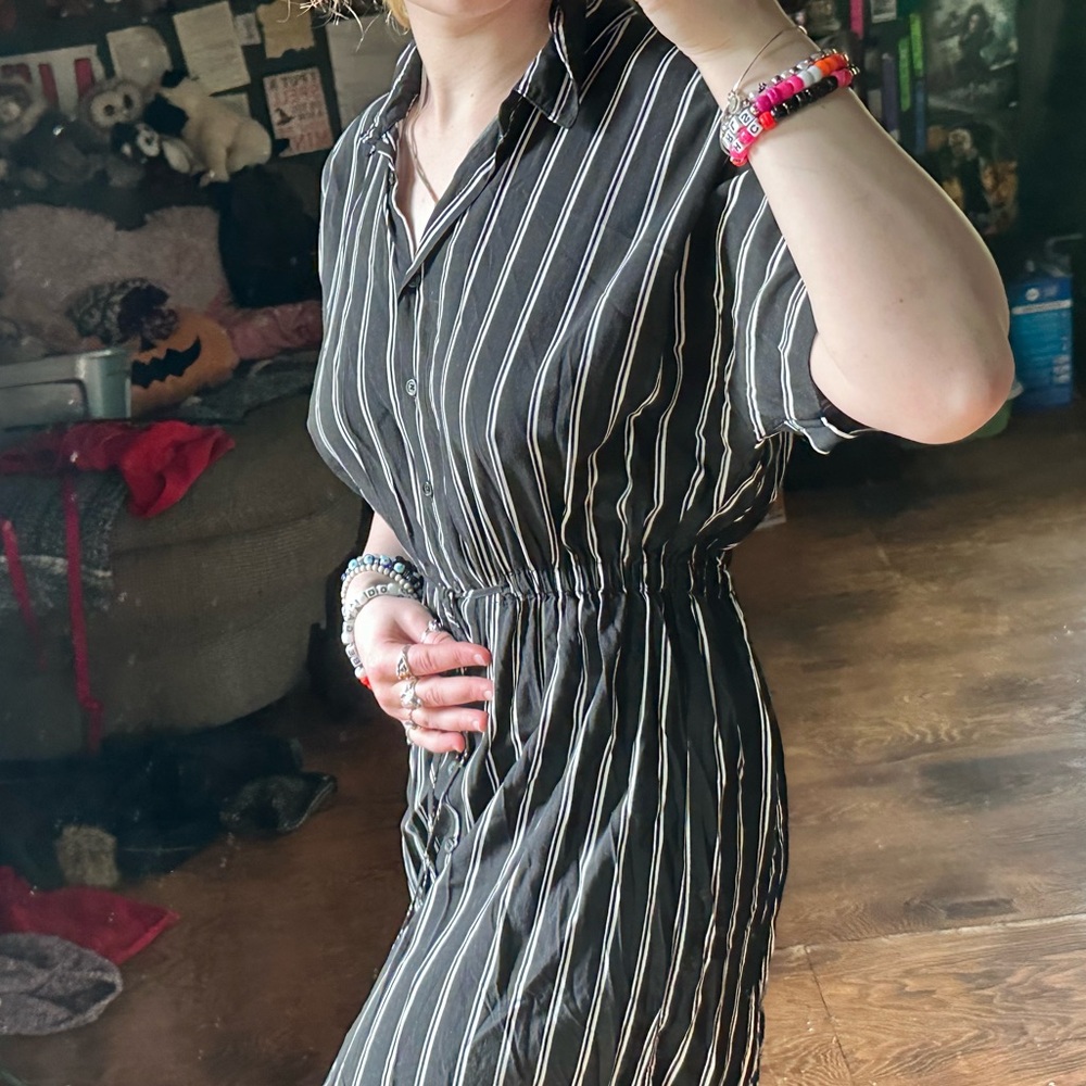 Black and White Stripped Romper